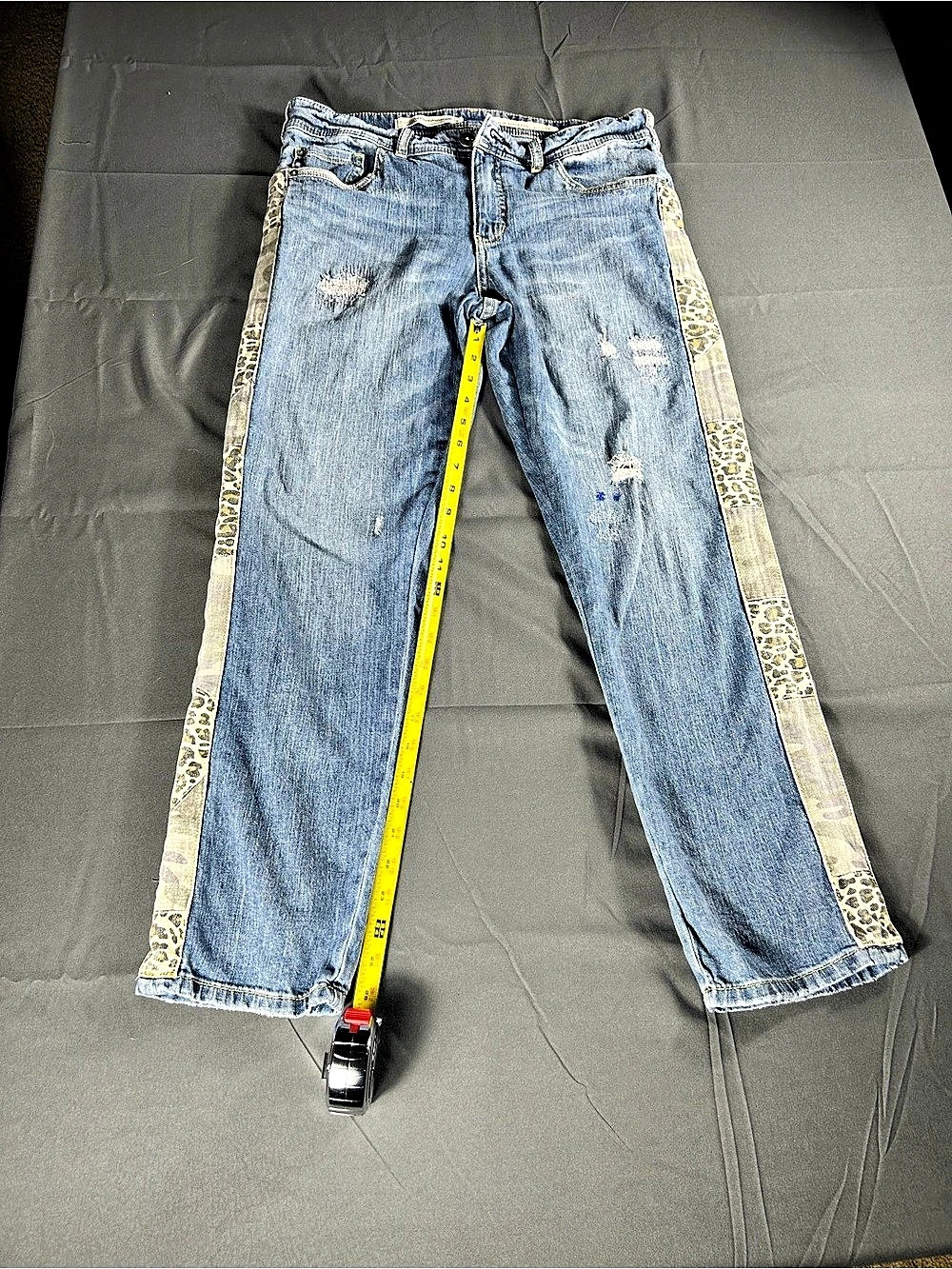Pilcro Slim Boyfriend Distressed Straight Leg Jeans Blue Waist 29